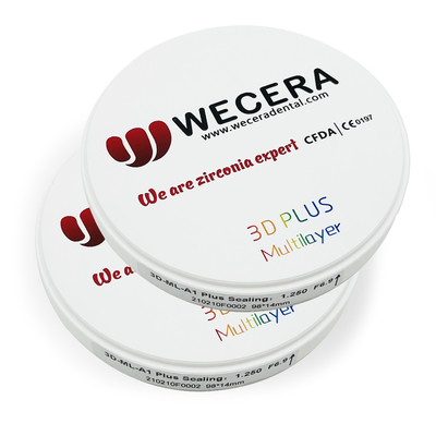 14mm Thickness Multilayer Zirconia CAD CAM Dental Disc A3.5 Color Diameter 98mm