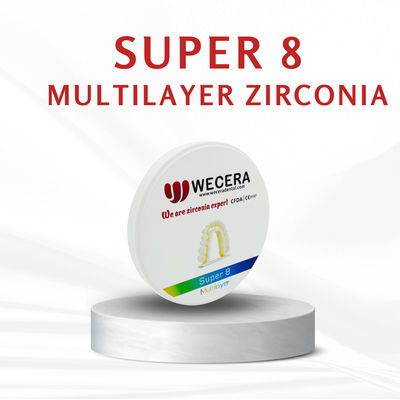 Translucency 57 Percent Multilayer Zirconia Disc Eight Layers Smooth Surface Engineered for Precision Dental Restorations