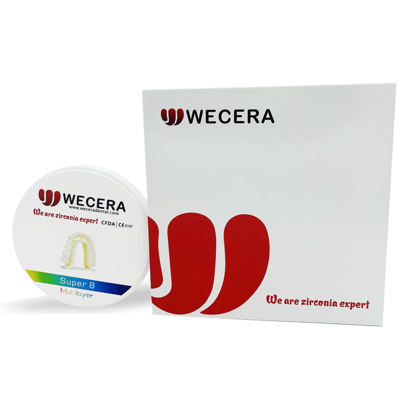 Chemical Solubility Under 100 Micrograms Per Square Centimeter Multilayer Zirconia Block Diameter 98 Millimeters Bending Strength 900 Megapascals